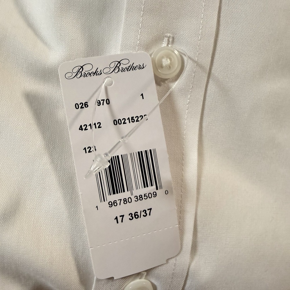 Brooks Brothers United Airlines Shirt Mens 17 36/37 White Long Sleeve Pilot NEW - Picture 9 of 10